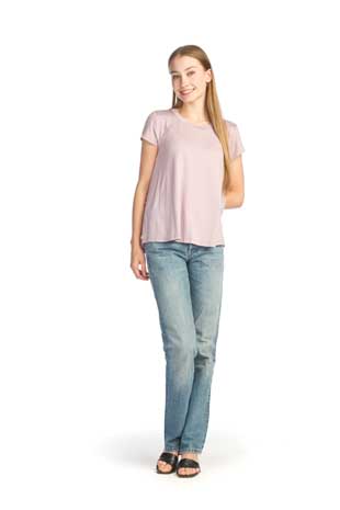 PT-14009 - SHORT SLEEVE BAMBOO TOP - Colors: BLACK, DENIM, LILAC, WHITE - Available Sizes:XS-XXL - Catalog Page:64 